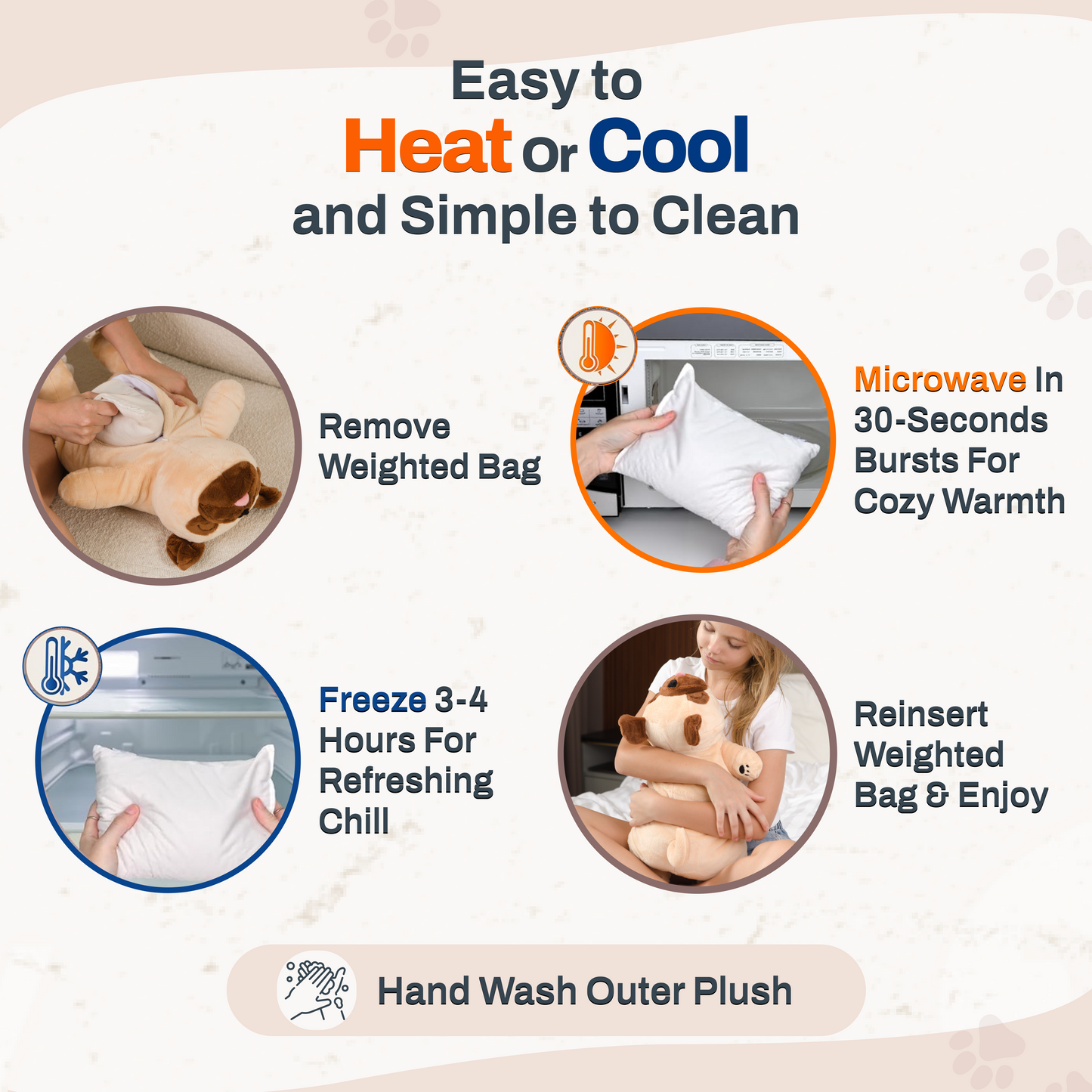 5 lbs Pug Dog Plush for Calming Cozy Comfort