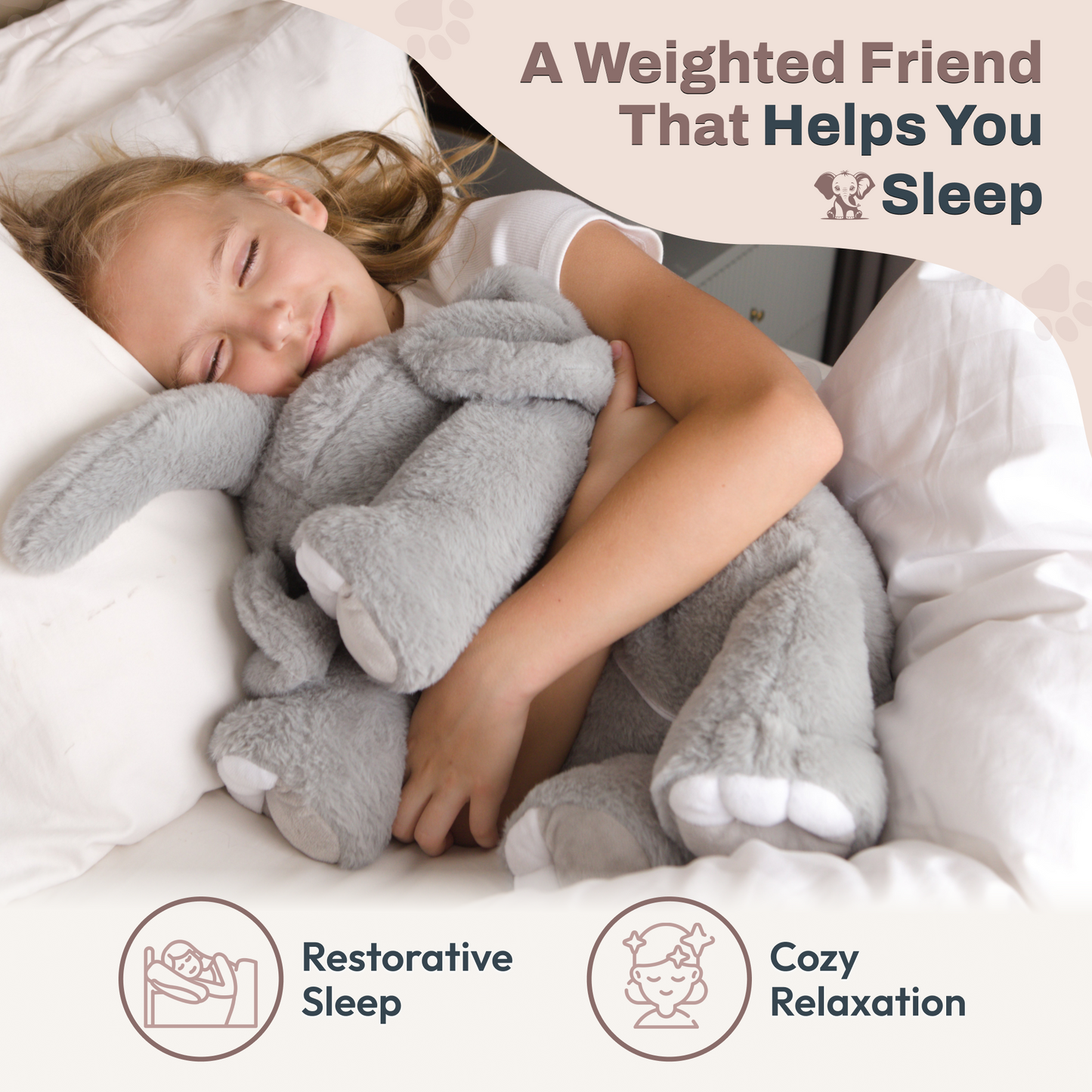 5 lbs Elephant Plush for Calming Cozy Comfort ( PRE ORDER )