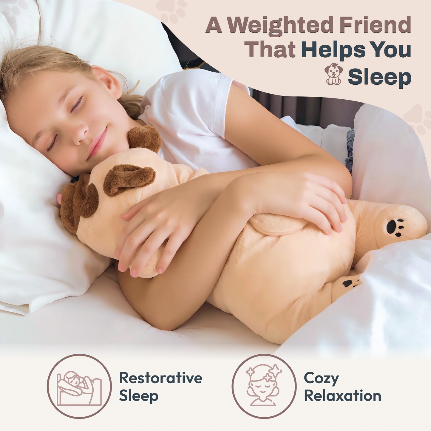 5 lbs Pug Dog Plush for Calming Cozy Comfort