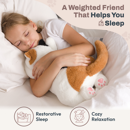 Weighted Stuffed Animals 20" | 5 lbs Calico Cat Plush for Calming Cozy Comfort