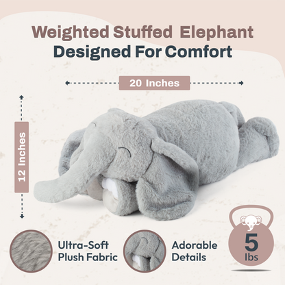 5 lbs Elephant Plush for Calming Cozy Comfort ( PRE ORDER )