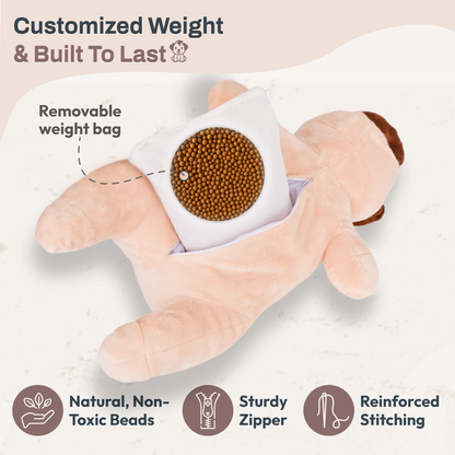 5 lbs Pug Dog Plush for Calming Cozy Comfort